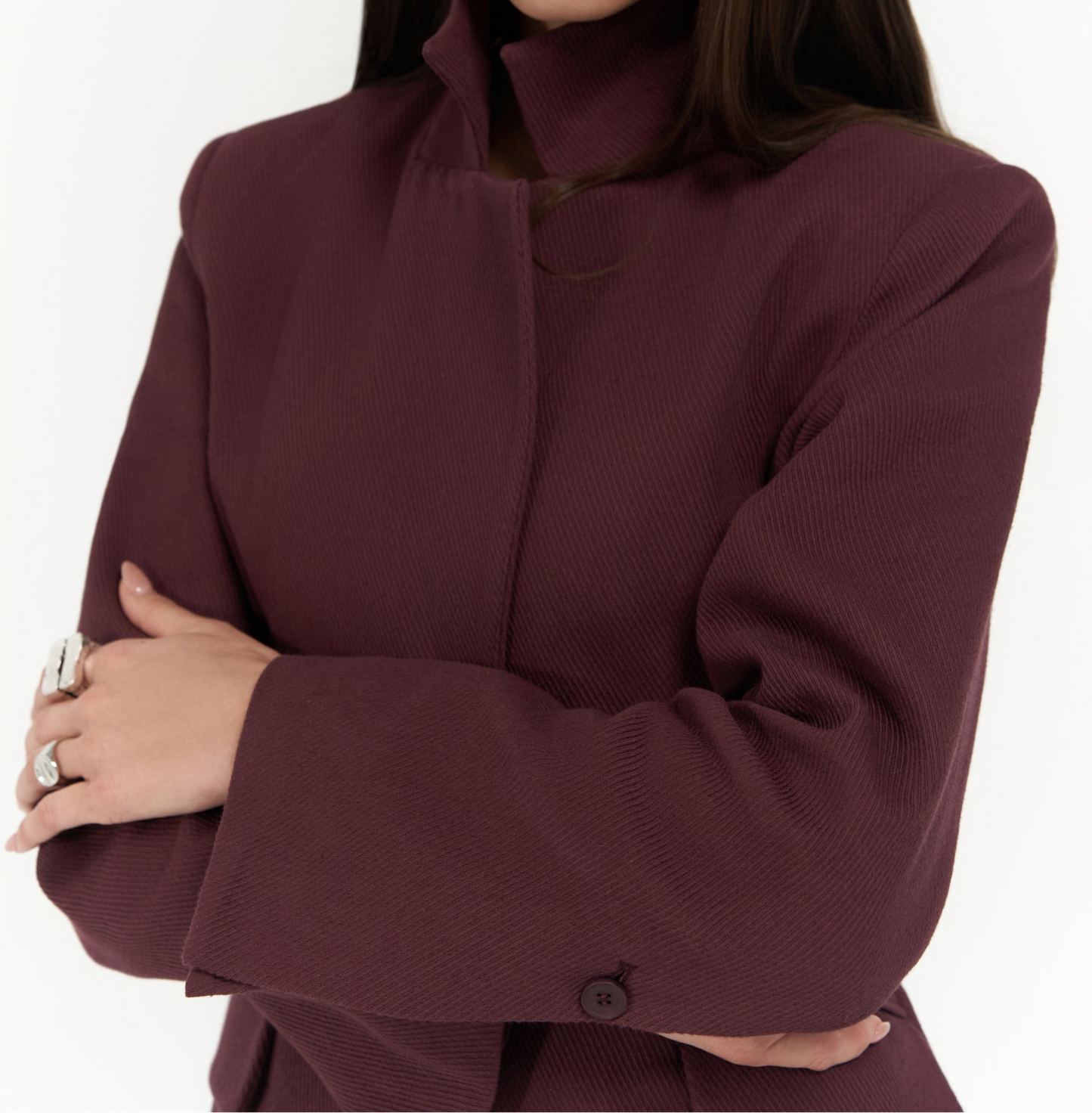 Blazer Rouge Bordeaux Cintré 100% Coton