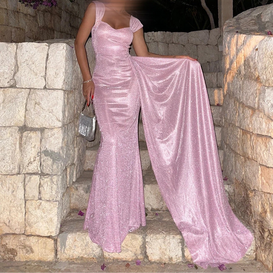 Robe Longue Parme Pailletée Glamour