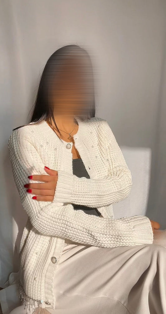 Gilet en maille à strass