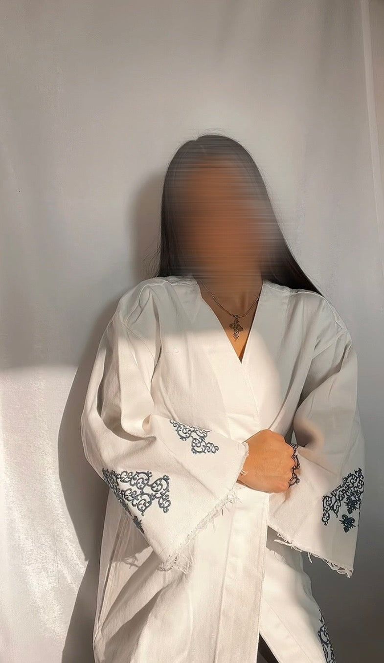 Kimono en Jean à Broderie