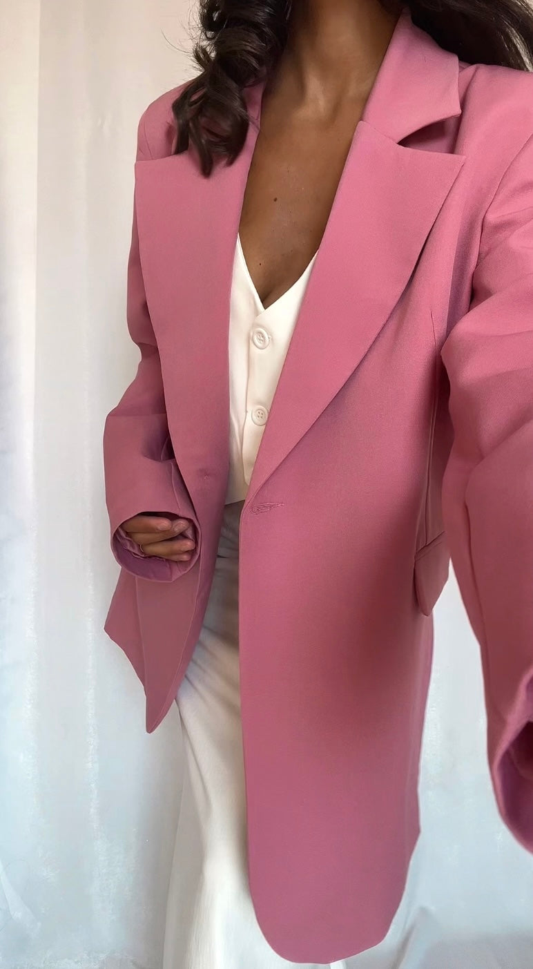 Veste Blazer Elégant Vieux Rose